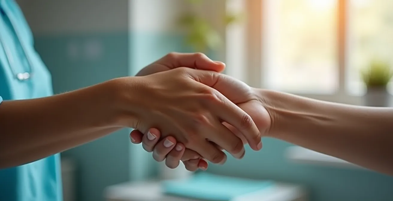 Mains tendues dans un geste de solidarité et de soutien communautaire pour la santé